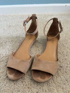 J. Crew Nude Suede Sandals